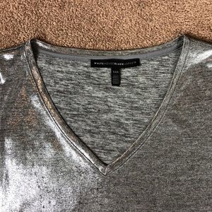 White House Black Market Metallic T-Shirt XXS